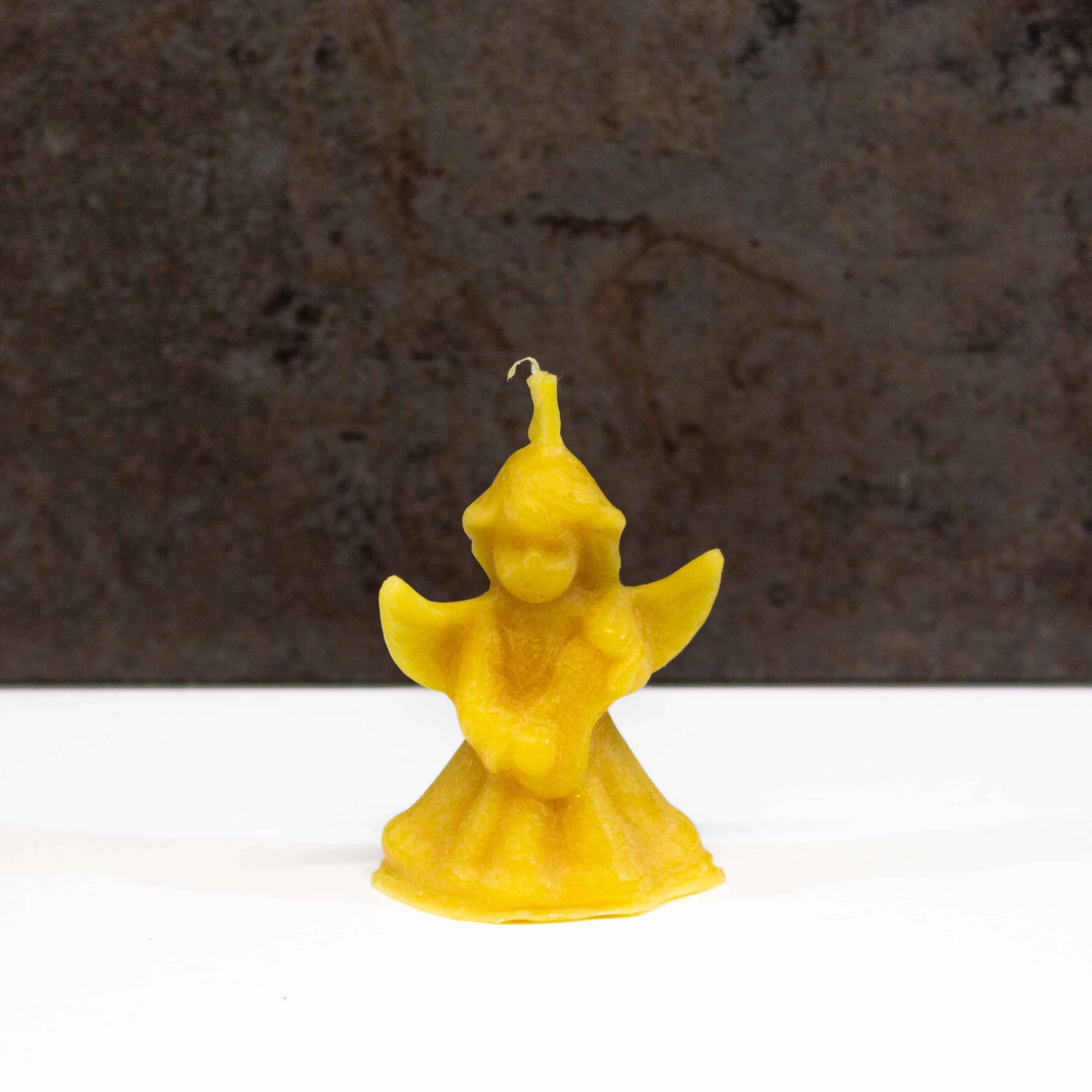 Bougie ange en cire d'abeille blanche