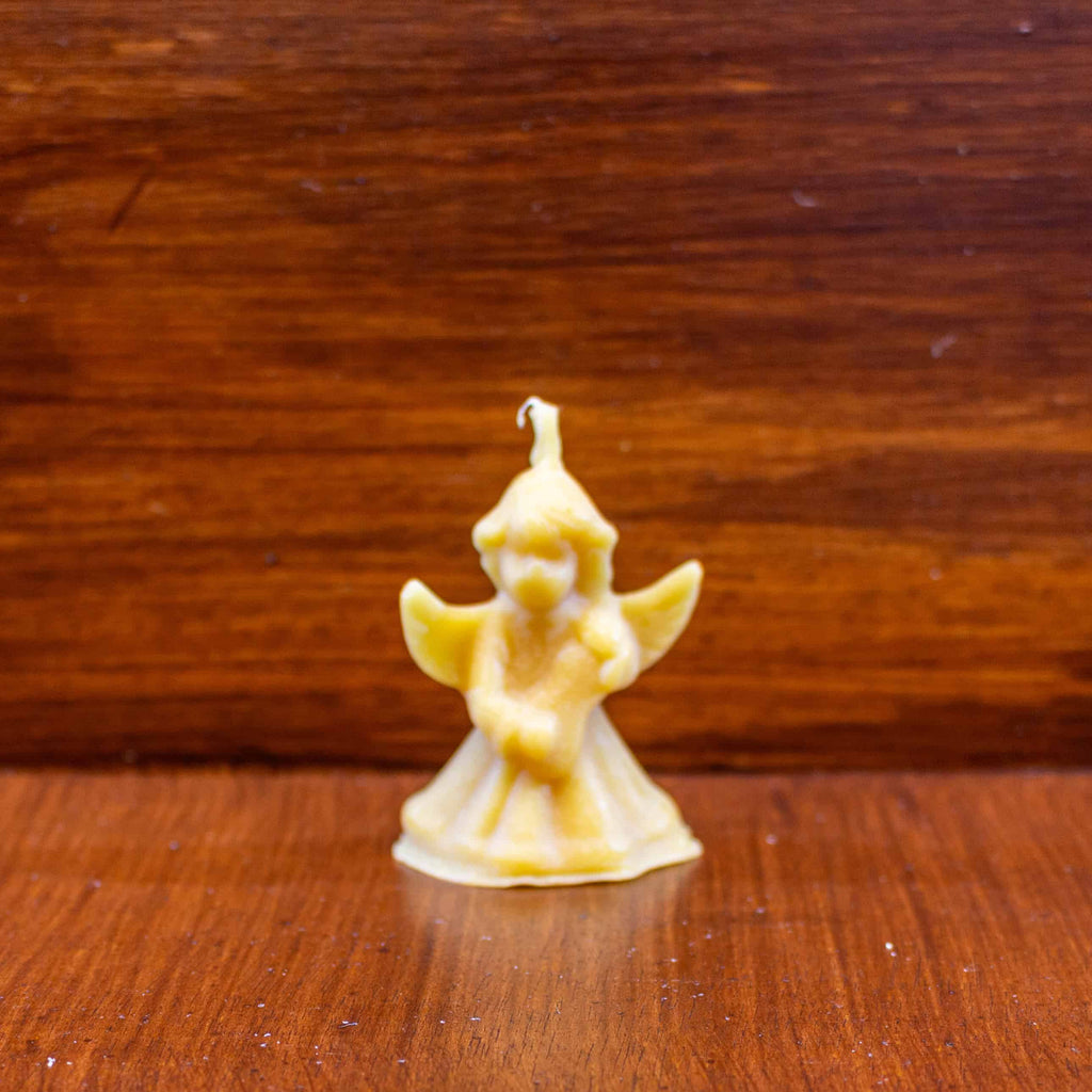Bougie en forme d'ange en cire d'abeille - Le Rucher de l'Ancoeur