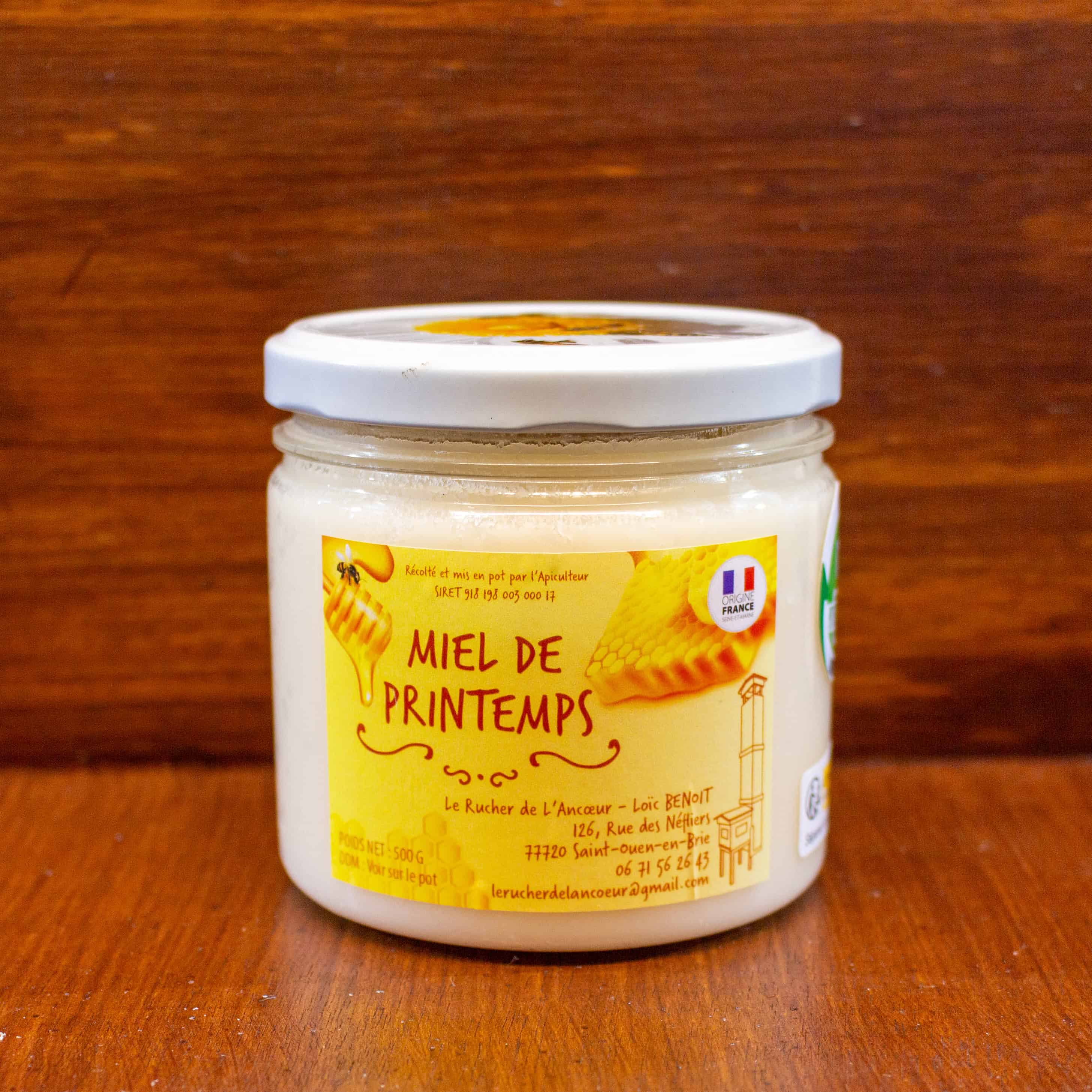 Pot de miel de printemps 500g - Le Rucher de l'Ancoeur, Brie Nangissienne (Seine-et-Marne)
